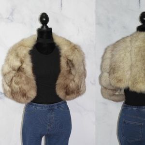 1950's Blue Fox Mink Caplet Stole Wrap  *Excellent